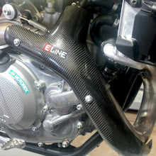 Load image into Gallery viewer, E LINE CARBON FIBER HEADER PIPE GUARD W O2 PROTECTION | 2020-23 KTM-500 EXC-F, FE