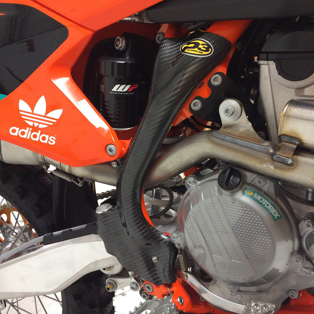 P3 CARBON FIBER FRAME GUARDS | 2017-23 KTM / HUSQ 125-501 – Taco