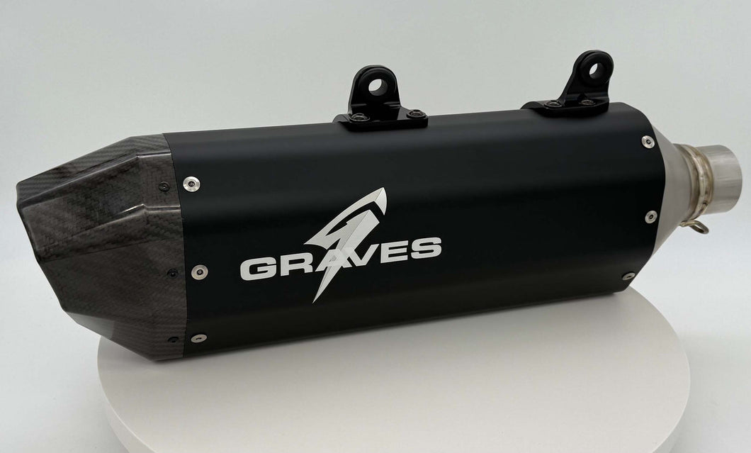 GRAVES MOTORSPORTS Stainless SLIP-ON W/ CARBON END CAP