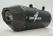 Load image into Gallery viewer, GRAVES MOTORSPORTS STAINLESS  SLIP-ON W/ CARBON END CAP DUAL STAGE QUIET CORE | 2024-25 KTM/HQV EXCF, FE