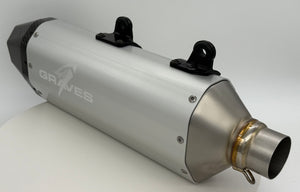 GRAVES MOTORSPORTS STAINLESS  SLIP-ON W/ CARBON END CAP DUAL STAGE QUIET CORE | 2024-25 KTM/HQV EXCF, FE