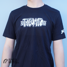 Load image into Gallery viewer, TACO MOTO CO. CHECKERED FLAG "SEND IT" T-SHIRT