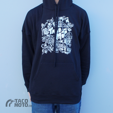 Load image into Gallery viewer, BLACK + WHITE MAGIC BY WOTTO | TACO MOTO CO. DROP SHOULDER HOODIE