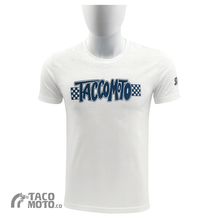 Load image into Gallery viewer, TACO MOTO CO. CHECKERED FLAG "SEND IT" T-SHIRT