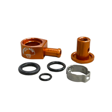 Load image into Gallery viewer, *COSMETIC BLEM* 90 Degree FUEL PUMP FITTING by TACO MOTO CO. | ORANGE