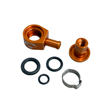 Load image into Gallery viewer, *COSMETIC BLEM* 90 Degree FUEL PUMP FITTING by TACO MOTO CO. | ORANGE