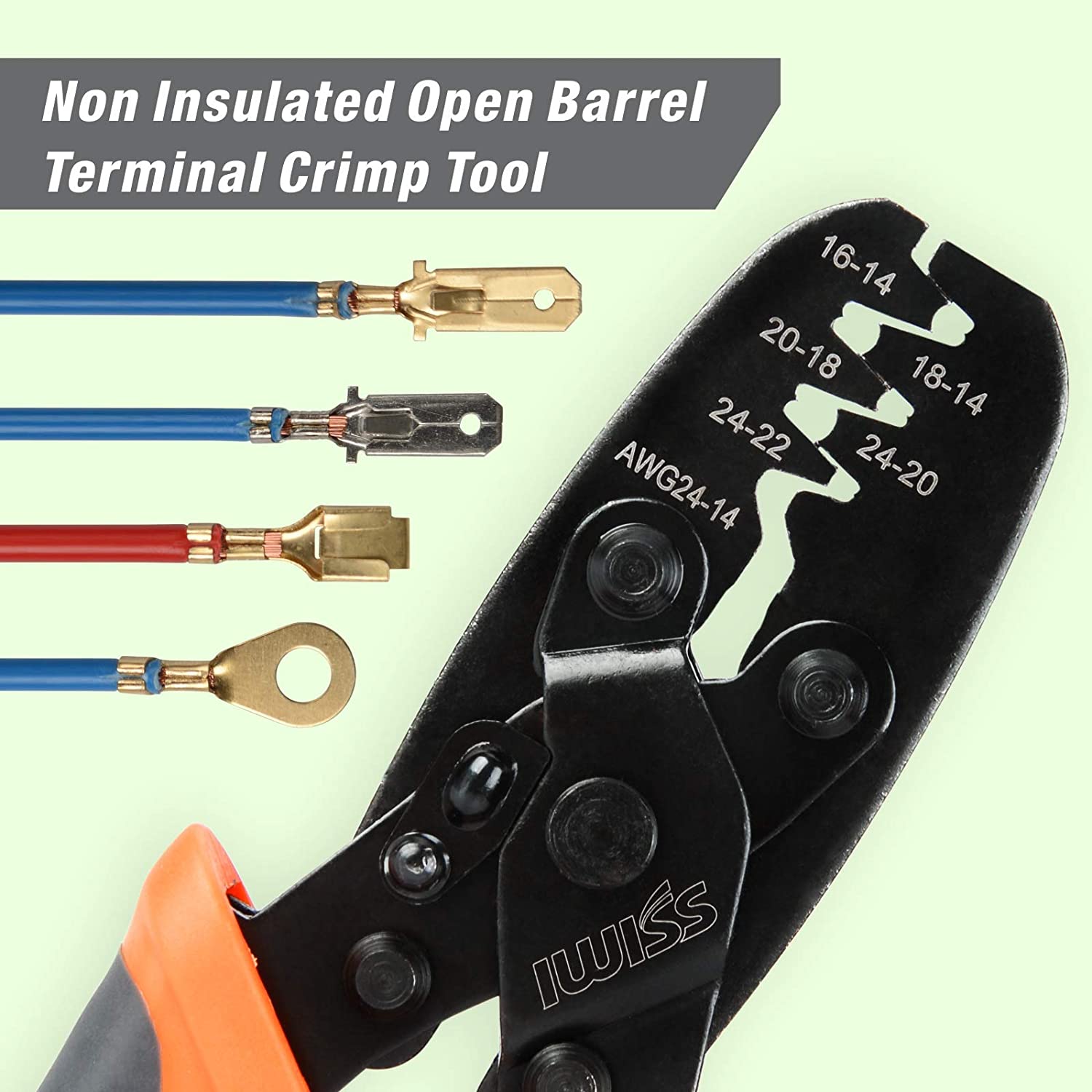 Crimper Tool Non-Insulated Lugs and Terminals 12-4 Awg