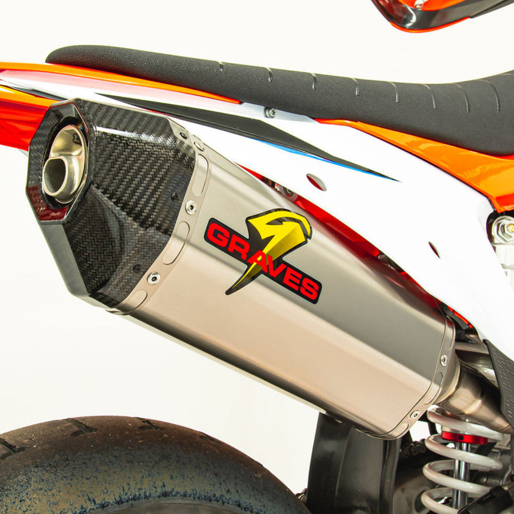 GRAVES MOTORSPORTS Titanium Slip-On w Carbon End Cap 20+ MX Bikes ...